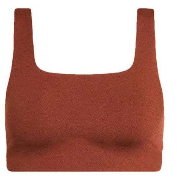 Girlfriend Collective Womens/Ladies Tommy Cropped Square Neck Bra - Sedona