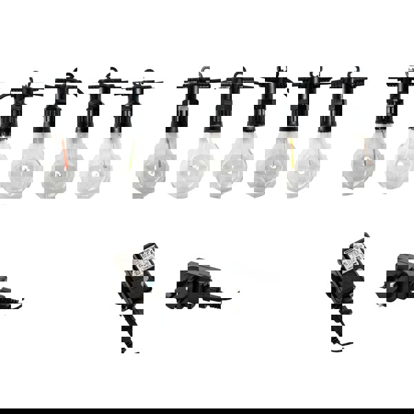 Samuel Alexander Set of 20 Indoor Outdoor Connectable Festoon Lights with Multi-Coloured LEDs