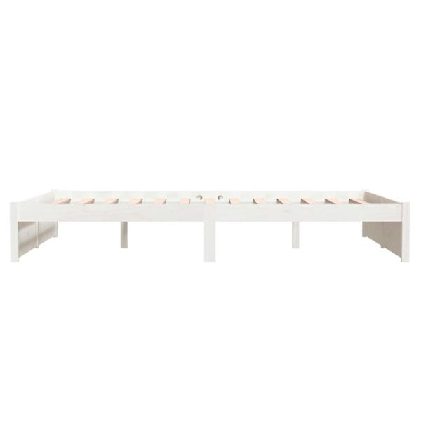 Berkfield Bed Frame White Solid Wood 140x190 cm