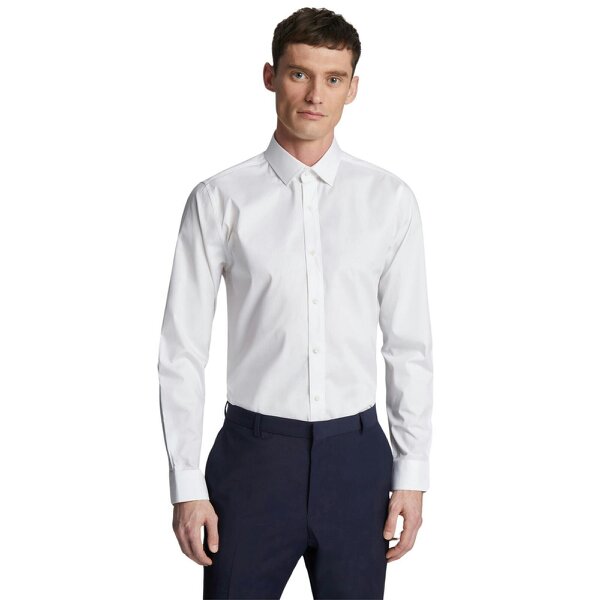 Limehaus Slim Fit White Stretch Shirt