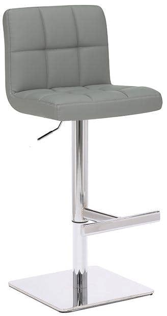 Lamboro Allegro Deluxe Kitchen Bar Stool, Faux Leather, Height Adjustable with Backrest, Breakfast & Home Barstool, Grey