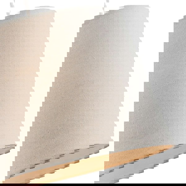 Contemporary Light Cream Linen Fabric Drum Lampshade with Cotton Inner Image 3