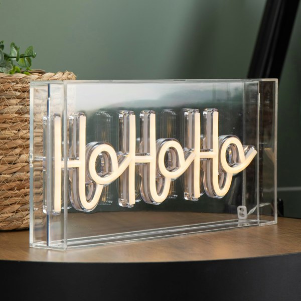Samuel Alexander 15cm x 30cm Light up Christmas Ho Ho Ho Neon Flex Sign with Warm White LEDs