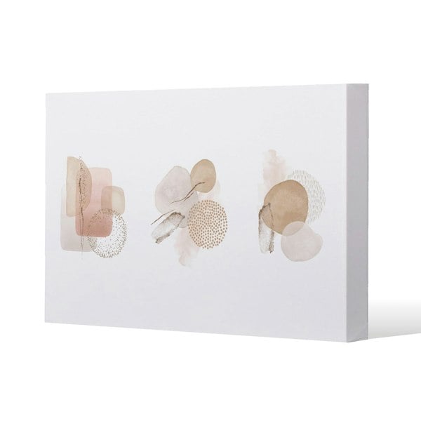 Benjamin Tate Design Beige watercolour Illustration and gold elements Slim Style Canvas Print  30x40cm , 15mm Slim Real wood.