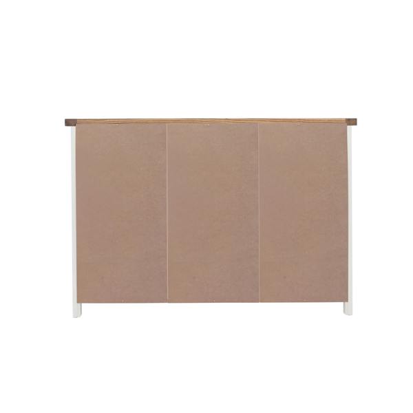 Cabinet Bits Lovere Off White 3 Drawer 3 Door Sideboard Brass Cup Handle