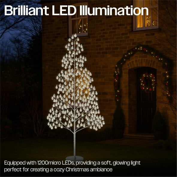 Scotts of Stow Xmas Haus  Outdoor LED Christmas Tree Balls Festive Light