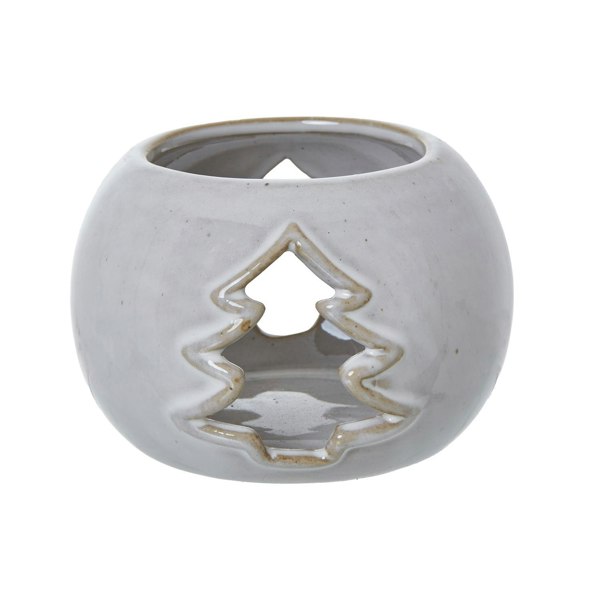 Hill Interiors Ceramic Christmas Tree Tealight Holder - White