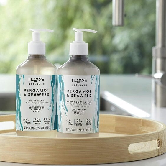 I LOVE Naturals Bergamot & Seaweed Hand Wash, 3 x 500ml