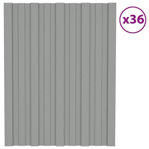Berkfield Roof Panels 36 pcs Galvanised Steel Grey 60x45 cm
