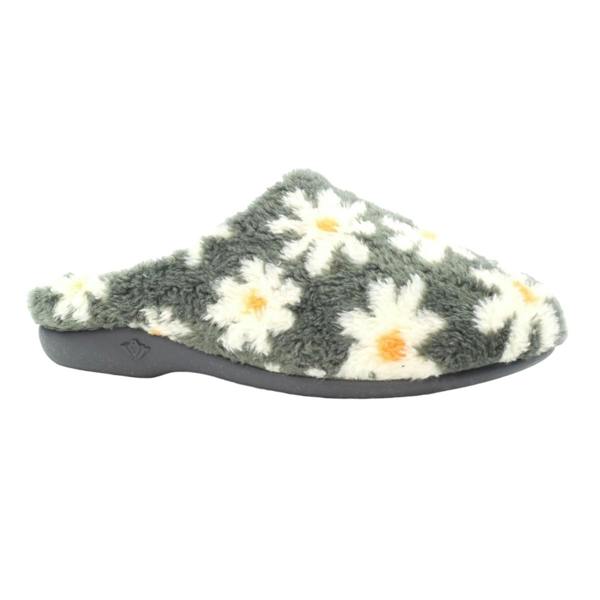 Lunar Womens/Ladies Plumeria Mule Slippers - Grey