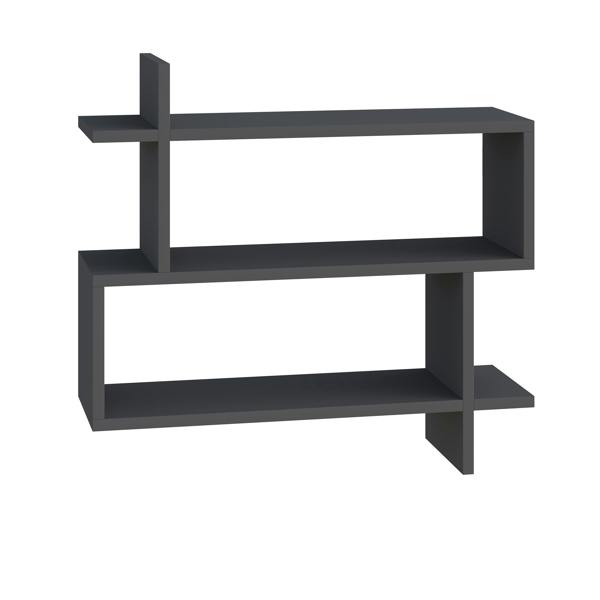Decortie Paralel Wall Mounted Modern Bookcase Display Unit 2-Tier Sleek Design 70x22x66 cm