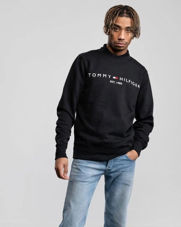 Tommy Hilfiger Tommy Logo Mens Sweatshirt - Black
