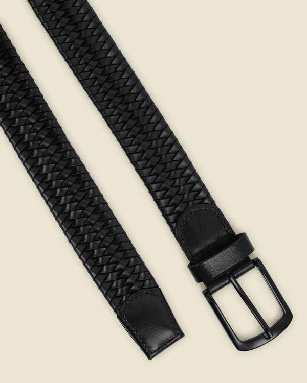 Larsson & Co Snøugle - Woven Leather Casual Stretch Belt