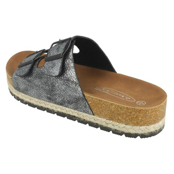 Spot On Ladies Spot On Double Strap Mules F10898