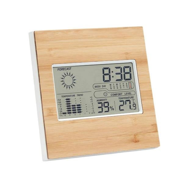 MidOcean Bamboo Digital Desk Clock - Wood - 