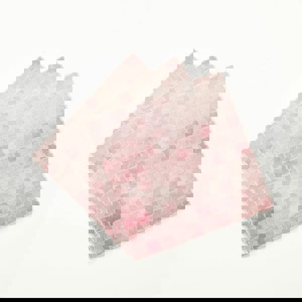 WT1590 - Vintage Pink Marble Mosaic Wall Tile Sticker Set - 15 x 15 cm (6 x 6 in) - 24 pcs