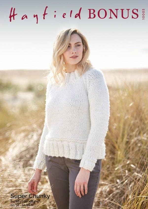 Hayfield Bonus Super Chunky Knitting Pattern 10003, Sweaters for Women, 32 - 54 Inches
