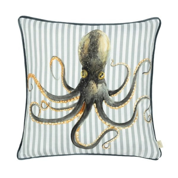 Evans Lichfield Salcombe Piped Octopus Cushion Cover - Multicoloured