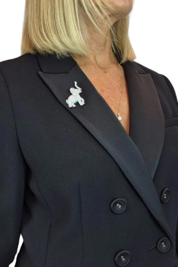 Paulo Due Elephant Brooch Pin Diamante Ears