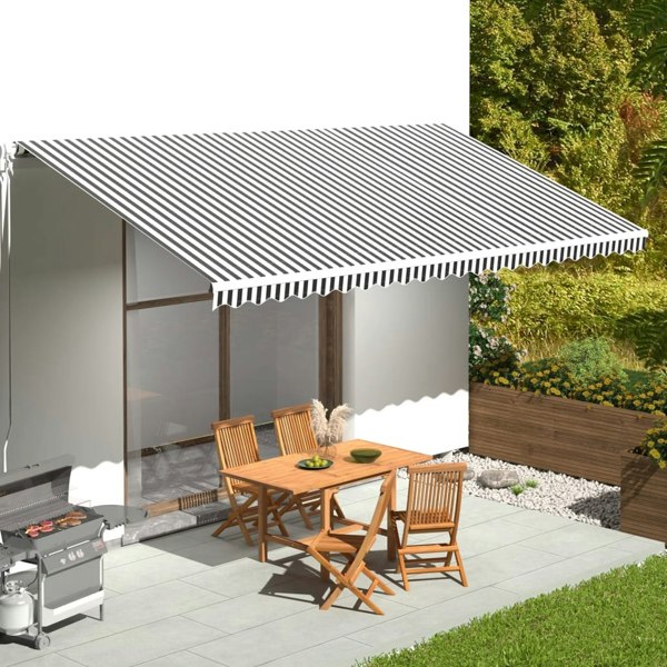Berkfield Replacement Fabric for Awning Anthracite and White 6x3 m