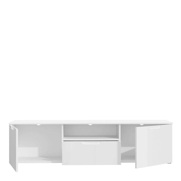 Wyld Haus Leipzig White Gloss TV Unit 2 Doors 1 Drawer