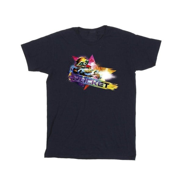 Marvel Mens Guardians Of The Galaxy Abstract Rocket Raccoon T-Shirt - Navy Blue
