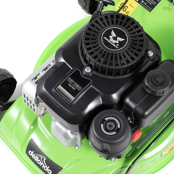 40cm 132cc 4-Stroke Petrol Lawnmower - Hand-Propelled Manual Grass Cutter Mower - LoopsDirect