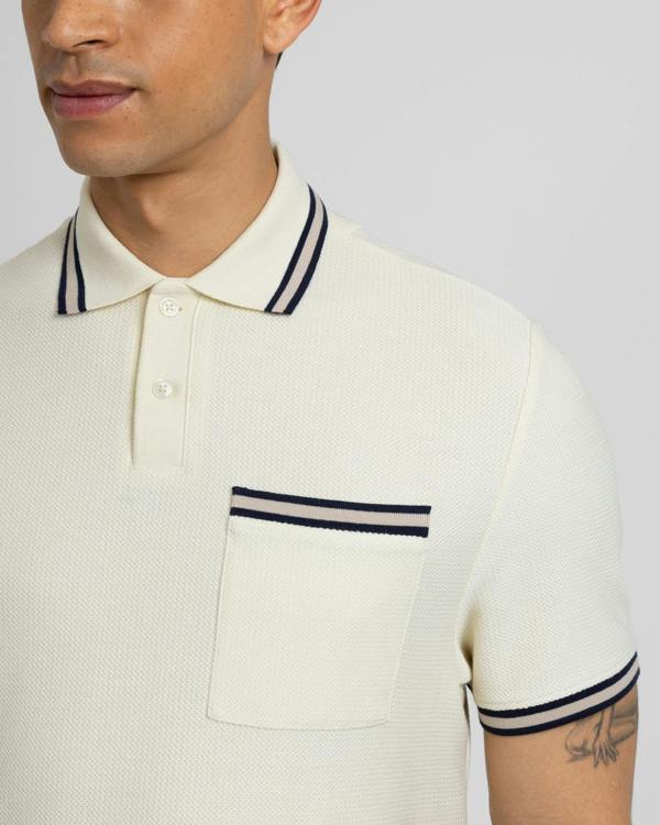 Steel & Jelly Tolworth - Textured Polo Shirt With Contrast Rib