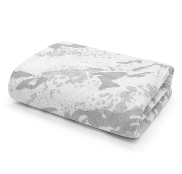 Velosso 100% Cotton Opulent Marble Pattern Towels - Silver