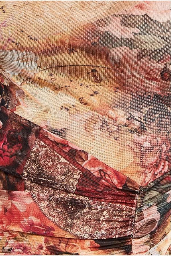 Printed Sheer Leggings - Orange TR385