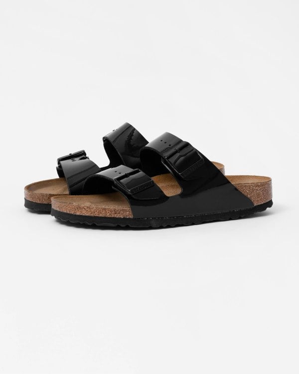 Birkenstock Arizona Birko-Flor Patent Womens Sandals - Black