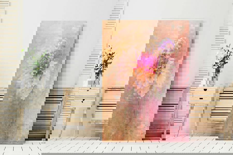 photographic print on canvas of dahlia flower