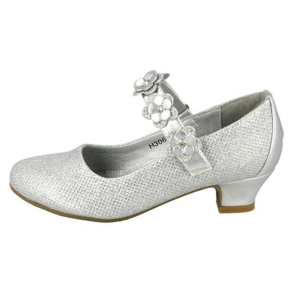 Spot On Girls Spot On Glittery Mid Heel Party Shoes