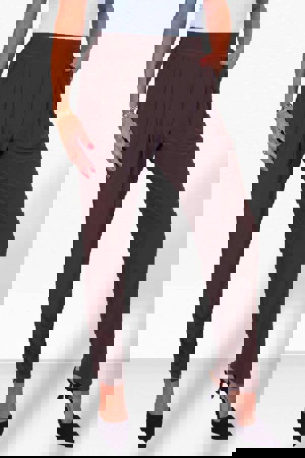 Paulo Due Women's Smart Office Trouser with Pull On Elastic Waist