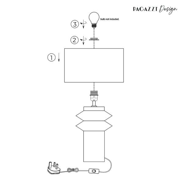 Pagazzi Lighting Imara White Shaded Table Lamp