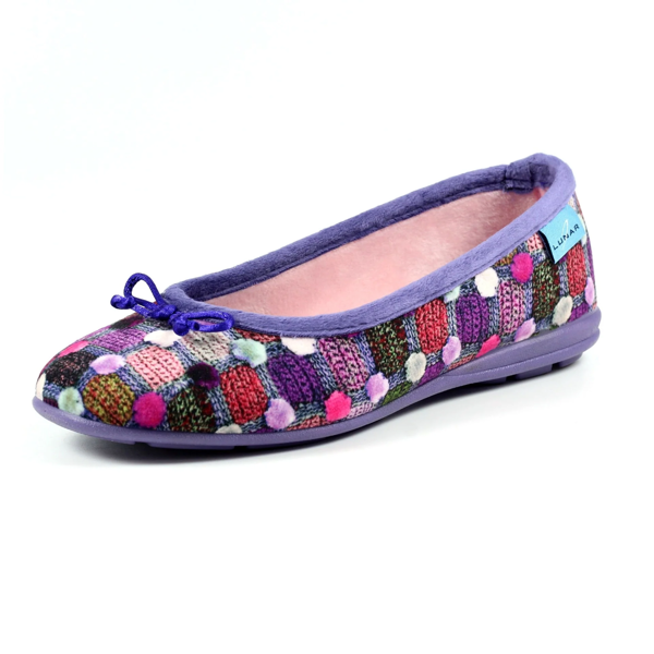 Lunar Womens/Ladies Magic Spotted Slippers - Purple