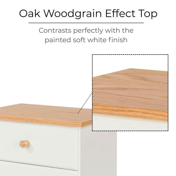 Core Products Set of 2 Colorado Rustic White 3-Drawer Bedside Cabinets