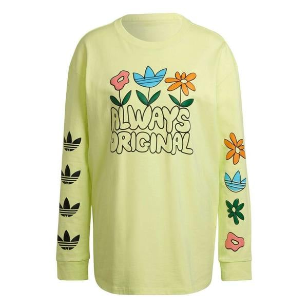 Adidas Womens/Ladies Always Original Long-Sleeved T-Shirt - Yellow - 