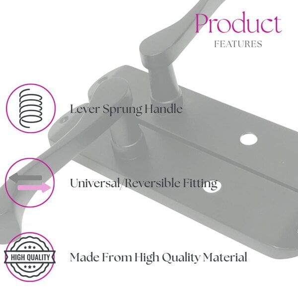 EDH Door Hardware Cadenza Modern Matt Black Scroll Door Handles Bathroom Lock Handle 178mm x 40mm