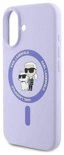 Karl Lagerfeld Liquid Silicone Karl & Choupette Case with MagSafe for iPhone 16 6.1" Purple - KLHMP16SSCMKCRHU