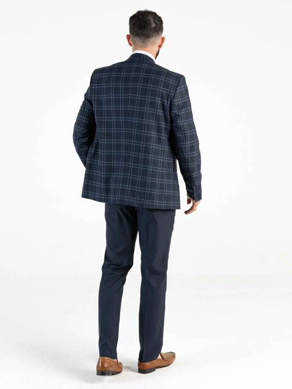V2 Classic Angelo - Navy Checks Three Piece Suit