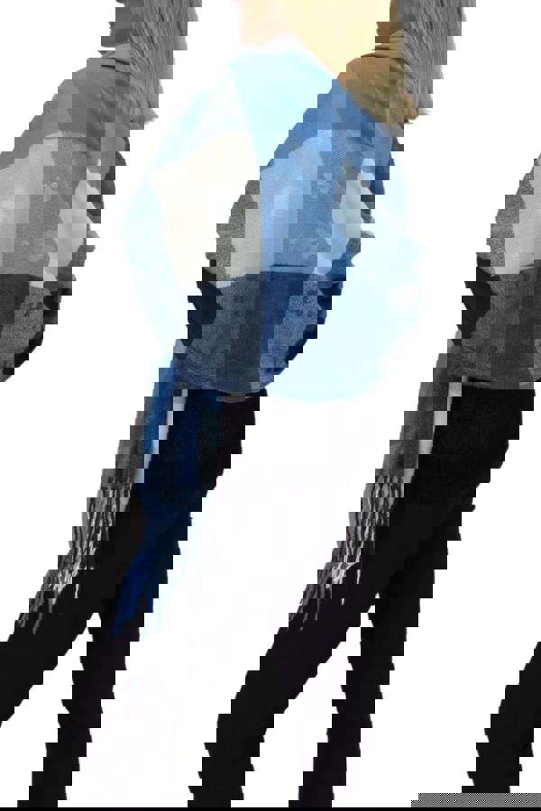 Paulo Due Wool Blend Pashmina Scarf With Floral Details