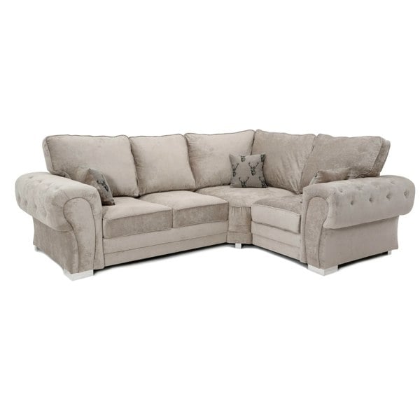 Furnishings For Less Milan Chesterfield Fabric 4 Seater Corner Sofa - Full Back