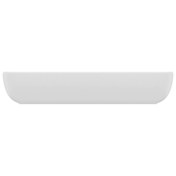 Berkfield Luxury Basin Rectangular Matt White 71x38 cm Ceramic