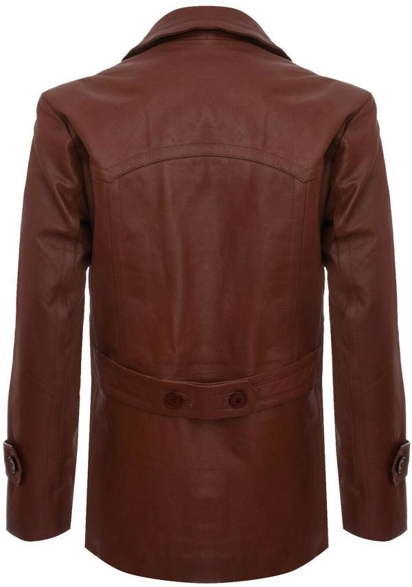 Infinity Leather Mens Cowhide Leather Peacoat-Krakaw