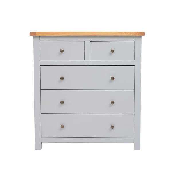 Argenta 5 Drawer Chest of Drawers Brass Knob