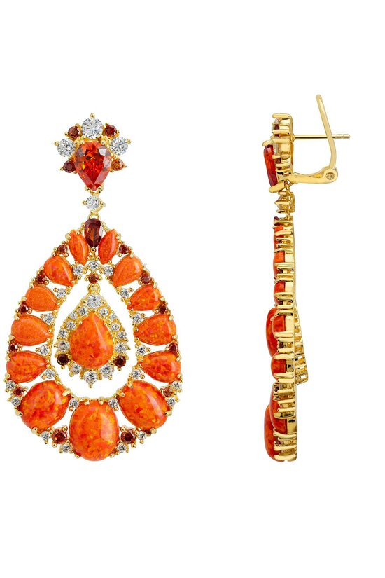 Latelita Paloma Fire Opal Drop Earrings Gold