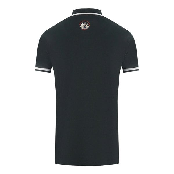 Aquascutum Embossed A Tipped Polo Shirt - Black