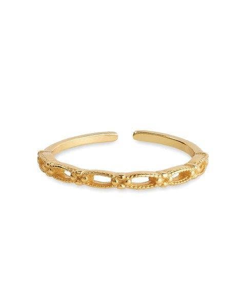 14K Gold Promise Link Stacking Ring - Rings - Elk & Bloom