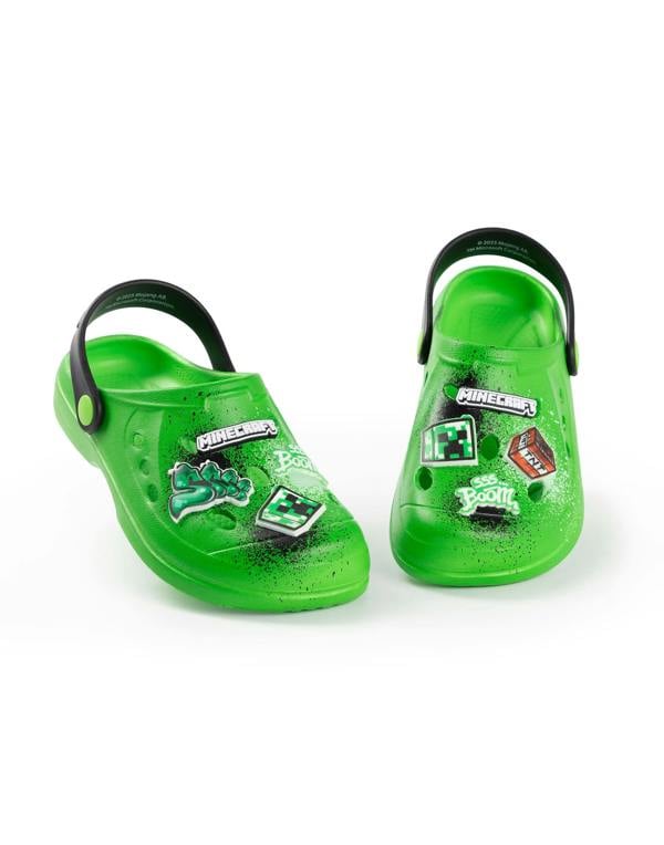 Minecraft Boys Green Creeper, TNT, Boom Clogs